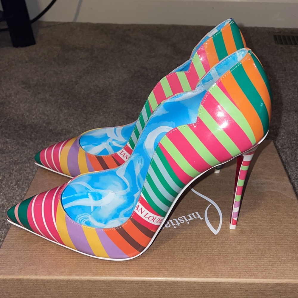 Christian Louboutin Multicolor Striped Heels